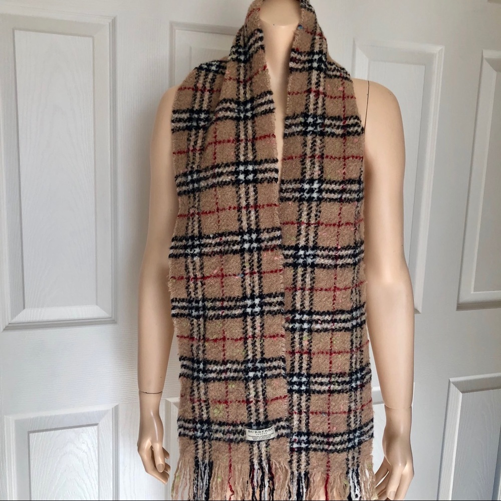 Burberry Nova Check Merino Boucle Fringe Scarf Aut - Picture 10 of 12